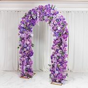 4 ft x 8 ft Round Top Double Flower Arch with Roses, Hydrangeas and  Chrysanthemums