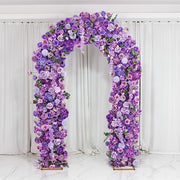 4 ft x 8 ft Round Top Double Flower Arch with Roses, Hydrangeas and  Chrysanthemums