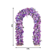 4 ft x 8 ft Round Top Double Flower Arch with Roses, Hydrangeas and  Chrysanthemums