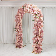 4 ft x 8 ft Round Top Double Flower Arch with Roses, Hydrangeas and  Chrysanthemums