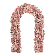 4 ft x 8 ft Round Top Double Flower Arch with Roses, Hydrangeas and  Chrysanthemums