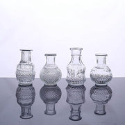 4 Glass Antique Vintage Mini Bud Flower Vases - Clear VASE_RND_007_SET_CLR