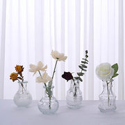 4 Glass Antique Vintage Mini Bud Flower Vases - Clear VASE_RND_007_SET_CLR