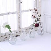 4 Glass Antique Vintage Mini Bud Flower Vases - Clear VASE_RND_007_SET_CLR