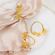 4 Laser Cut Butterfly Metal Napkin Rings - Gold NAP_RING57_GOLD