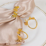 4 Laser Cut Butterfly Metal Napkin Rings - Gold NAP_RING57_GOLD