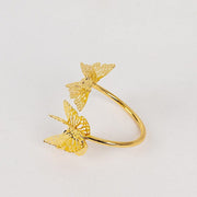 4 Laser Cut Butterfly Metal Napkin Rings - Gold NAP_RING57_GOLD