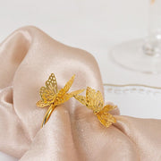 4 Laser Cut Butterfly Metal Napkin Rings - Gold NAP_RING57_GOLD