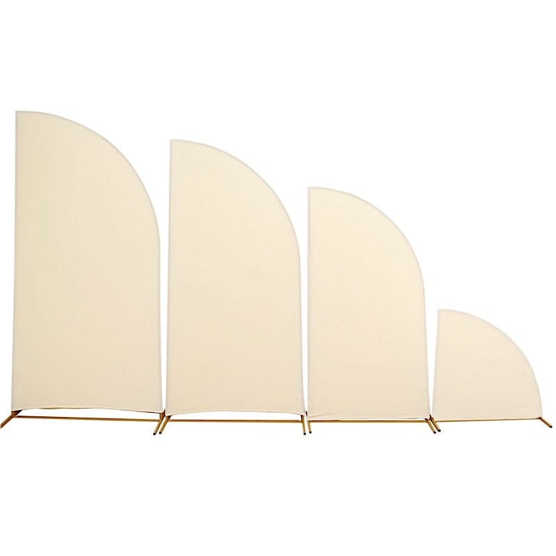 4 Matte Fitted Spandex Half Moon Wedding Arch Backdrop Stand Covers