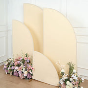 4 Matte Fitted Spandex Half Moon Wedding Arch Backdrop Stand Covers