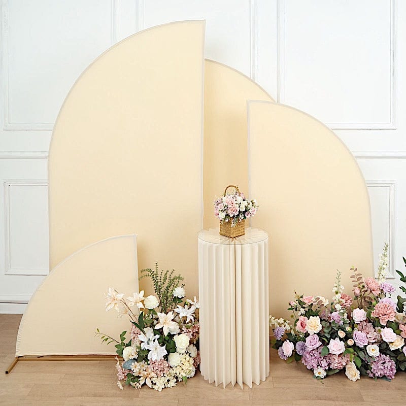 4 Matte Fitted Spandex Half Moon Wedding Arch Backdrop Stand Covers