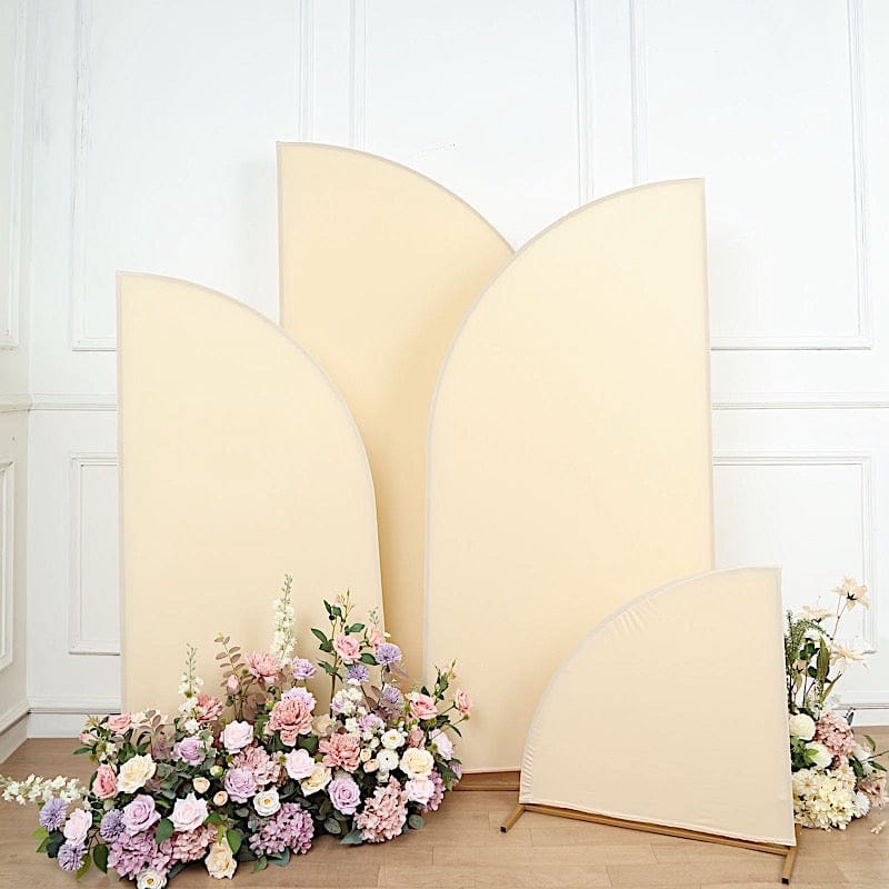 4 Matte Fitted Spandex Half Moon Wedding Arch Backdrop Stand Covers