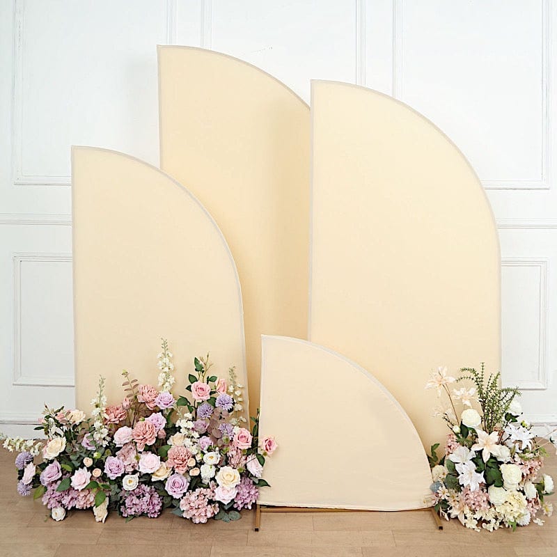 4 Matte Fitted Spandex Half Moon Wedding Arch Backdrop Stand Covers