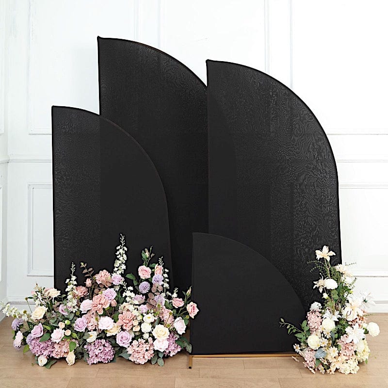 4 Matte Fitted Spandex Half Moon Wedding Arch Backdrop Stand Covers