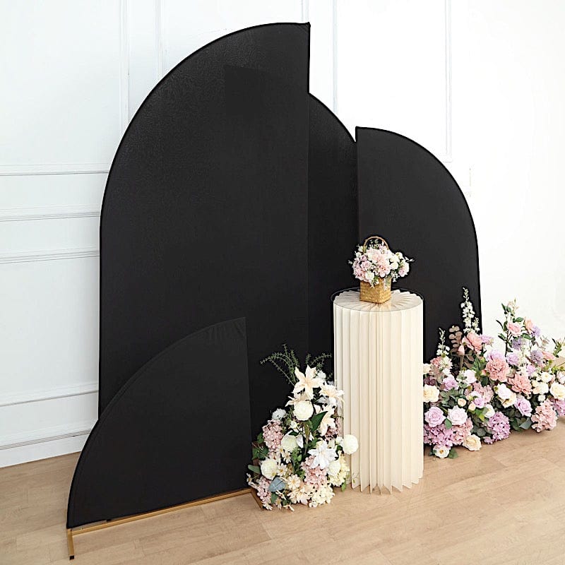 4 Matte Fitted Spandex Half Moon Wedding Arch Backdrop Stand Covers