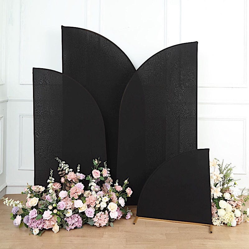 4 Matte Fitted Spandex Half Moon Wedding Arch Backdrop Stand Covers