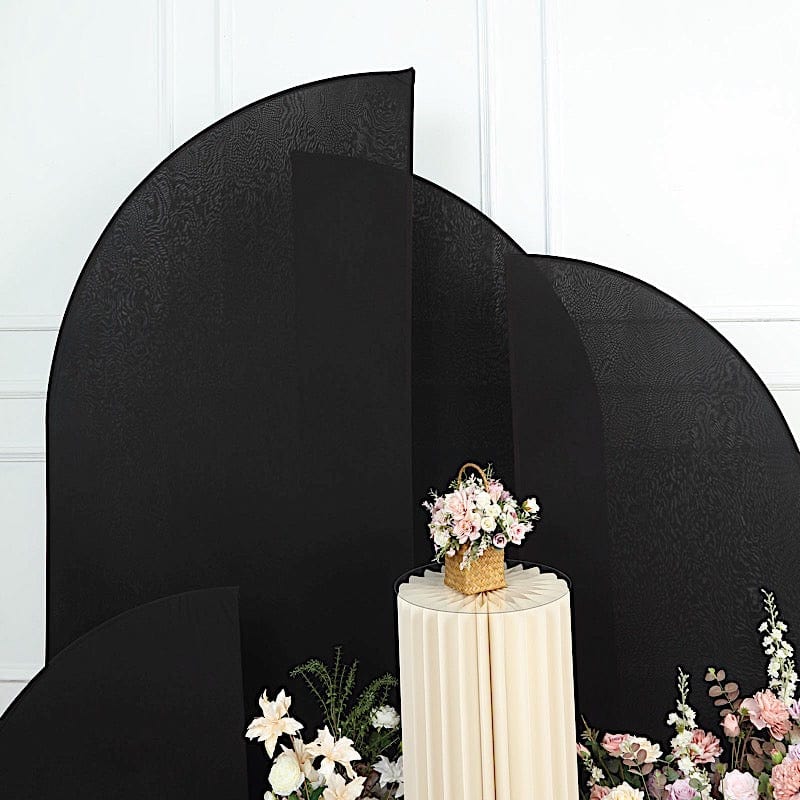 4 Matte Fitted Spandex Half Moon Wedding Arch Backdrop Stand Covers