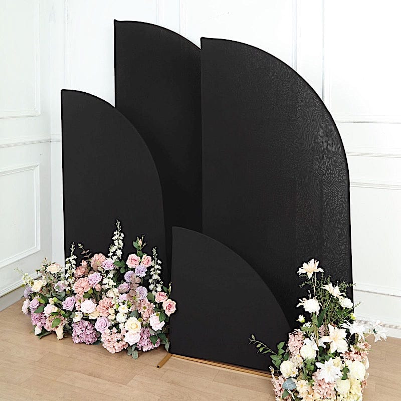 4 Matte Fitted Spandex Half Moon Wedding Arch Backdrop Stand Covers