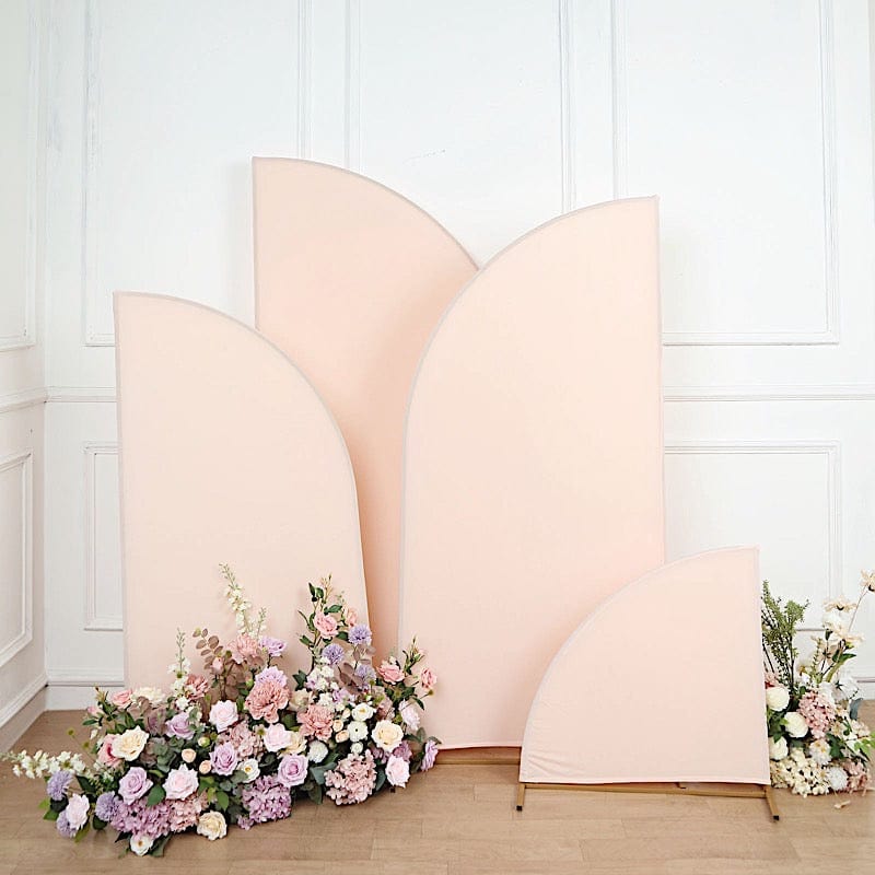 4 Matte Fitted Spandex Half Moon Wedding Arch Backdrop Stand Covers