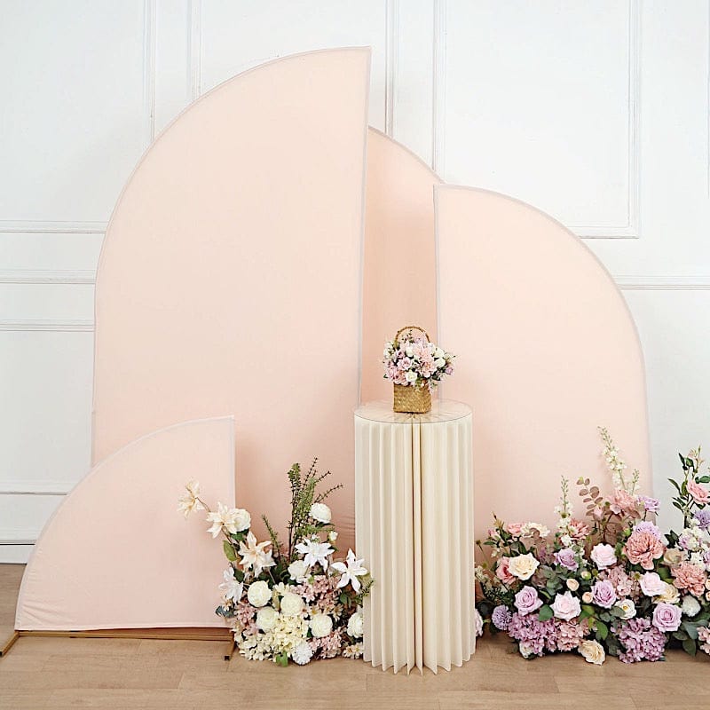 4 Matte Fitted Spandex Half Moon Wedding Arch Backdrop Stand Covers