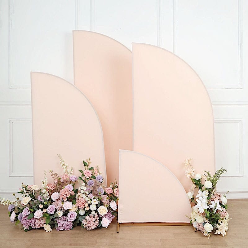 4 Matte Fitted Spandex Half Moon Wedding Arch Backdrop Stand Covers