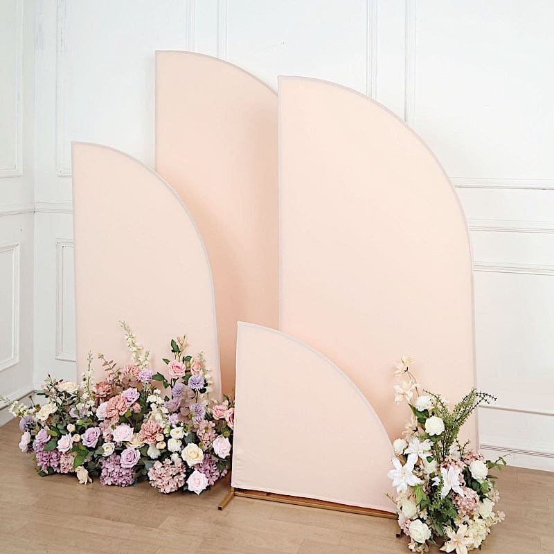 4 Matte Fitted Spandex Half Moon Wedding Arch Backdrop Stand Covers