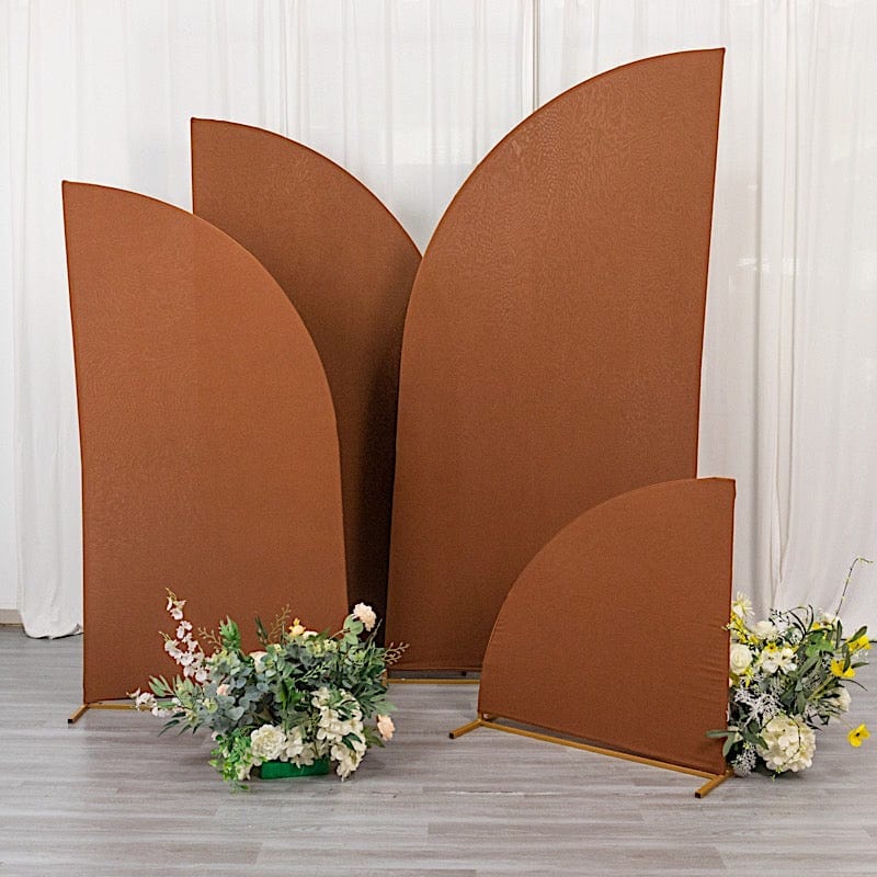 4 Matte Fitted Spandex Half Moon Wedding Arch Backdrop Stand Covers