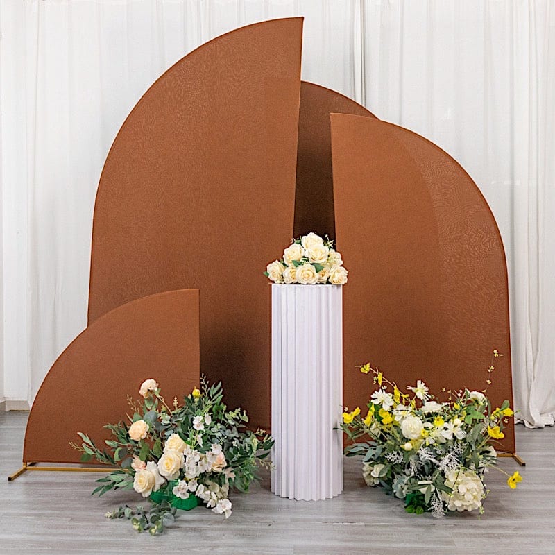 4 Matte Fitted Spandex Half Moon Wedding Arch Backdrop Stand Covers