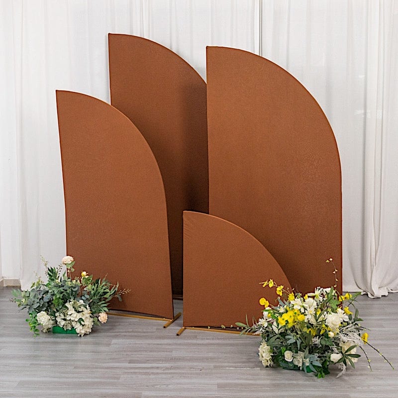 4 Matte Fitted Spandex Half Moon Wedding Arch Backdrop Stand Covers