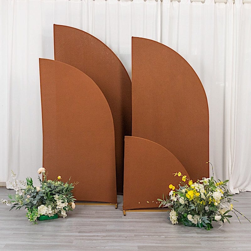 4 Matte Fitted Spandex Half Moon Wedding Arch Backdrop Stand Covers