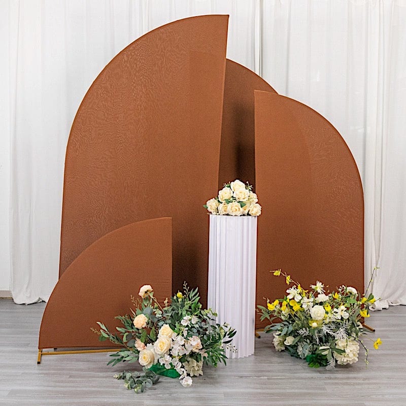 4 Matte Fitted Spandex Half Moon Wedding Arch Backdrop Stand Covers