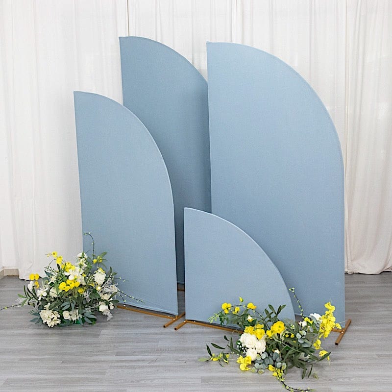 4 Matte Fitted Spandex Half Moon Wedding Arch Backdrop Stand Covers