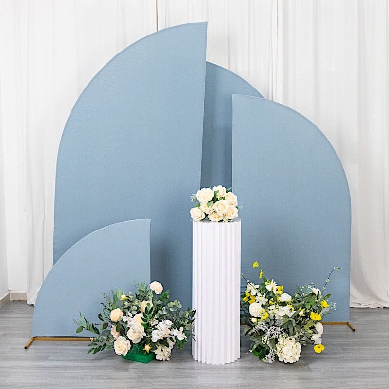 4 Matte Fitted Spandex Half Moon Wedding Arch Backdrop Stand Covers