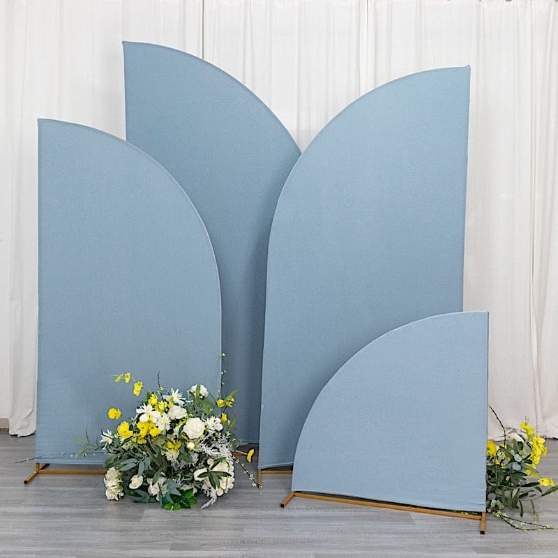 4 Matte Fitted Spandex Half Moon Wedding Arch Backdrop Stand Covers