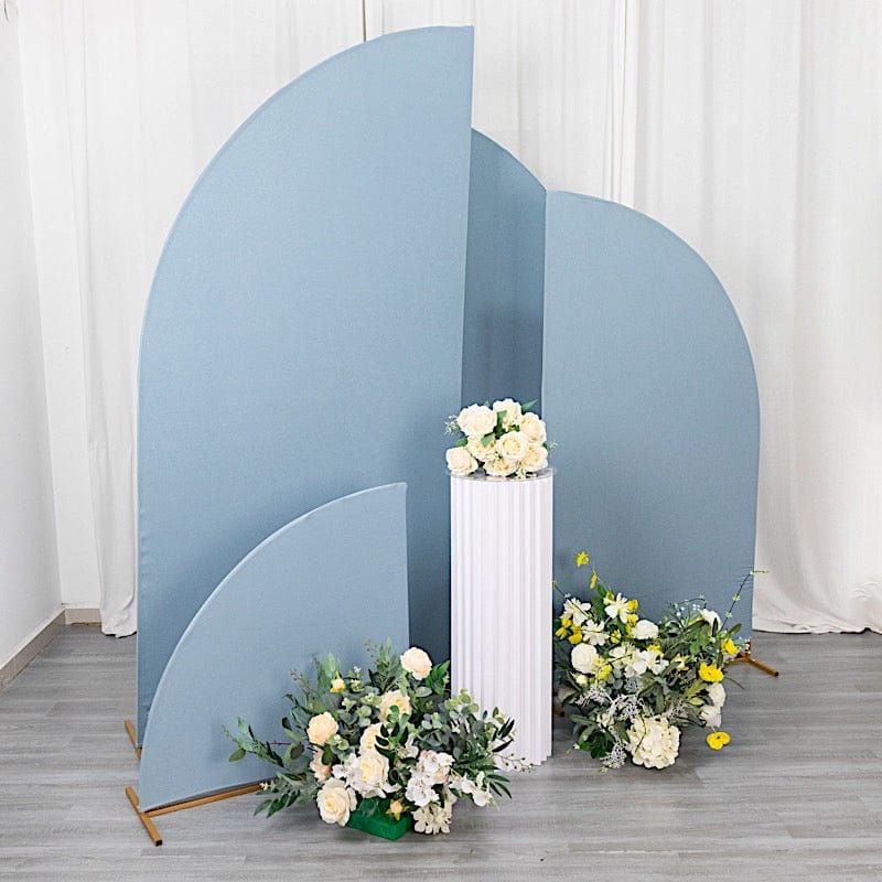 4 Matte Fitted Spandex Half Moon Wedding Arch Backdrop Stand Covers