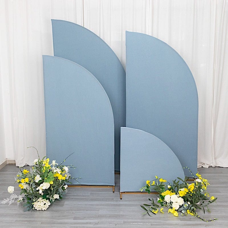 4 Matte Fitted Spandex Half Moon Wedding Arch Backdrop Stand Covers