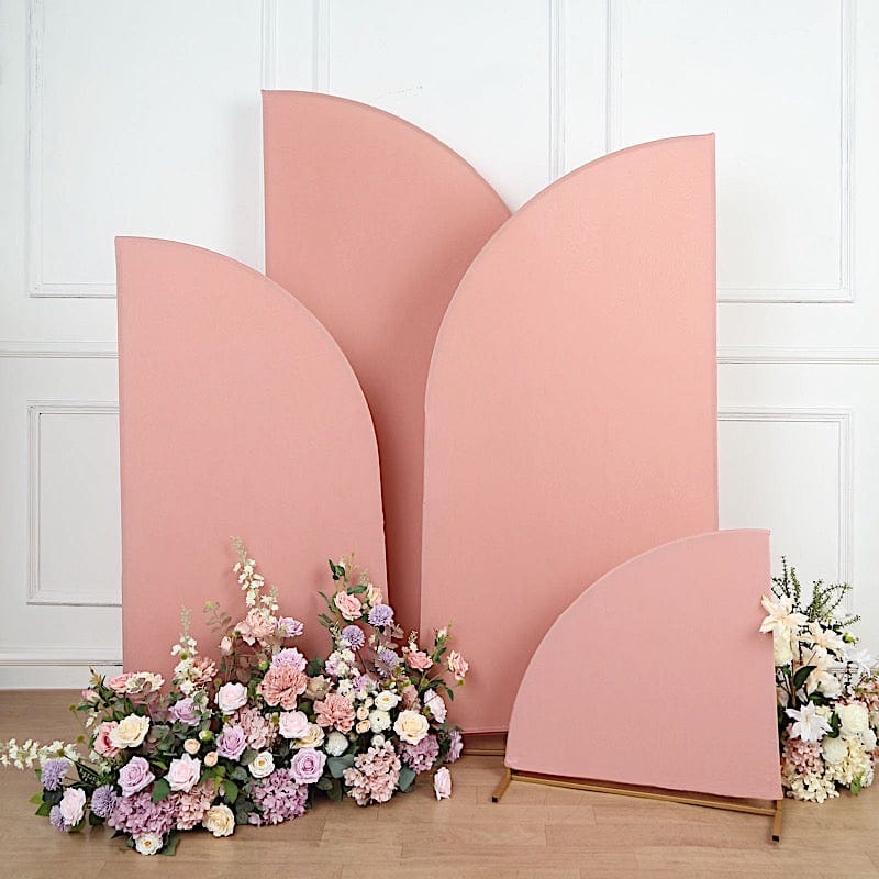 4 Matte Fitted Spandex Half Moon Wedding Arch Backdrop Stand Covers