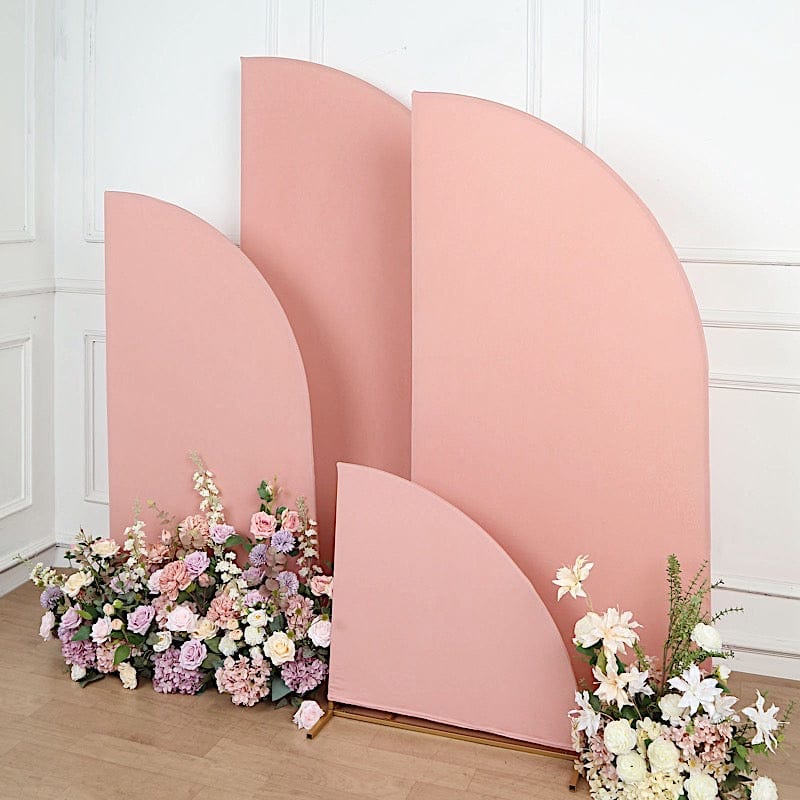 4 Matte Fitted Spandex Half Moon Wedding Arch Backdrop Stand Covers