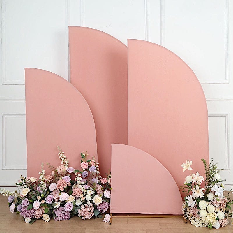 4 Matte Fitted Spandex Half Moon Wedding Arch Backdrop Stand Covers