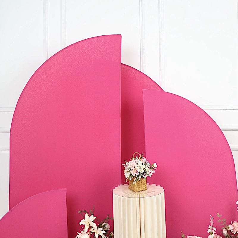 4 Matte Fitted Spandex Half Moon Wedding Arch Backdrop Stand Covers