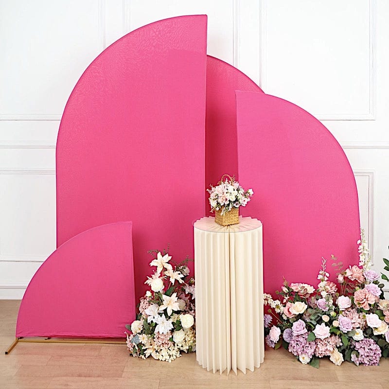 4 Matte Fitted Spandex Half Moon Wedding Arch Backdrop Stand Covers