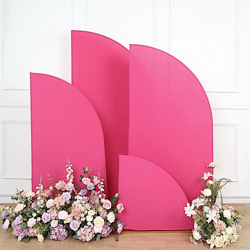 4 Matte Fitted Spandex Half Moon Wedding Arch Backdrop Stand Covers