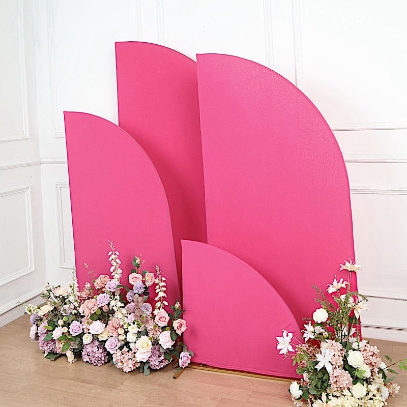 4 Matte Fitted Spandex Half Moon Wedding Arch Backdrop Stand Covers