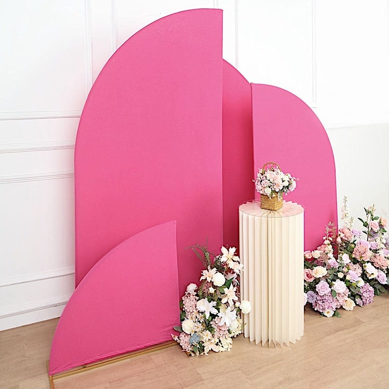 4 Matte Fitted Spandex Half Moon Wedding Arch Backdrop Stand Covers