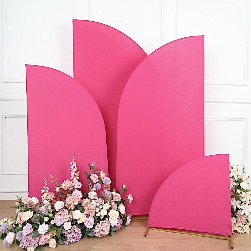 4 Matte Fitted Spandex Half Moon Wedding Arch Backdrop Stand Covers