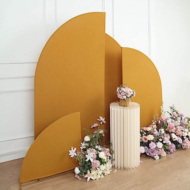 4 Matte Fitted Spandex Half Moon Wedding Arch Backdrop Stand Covers