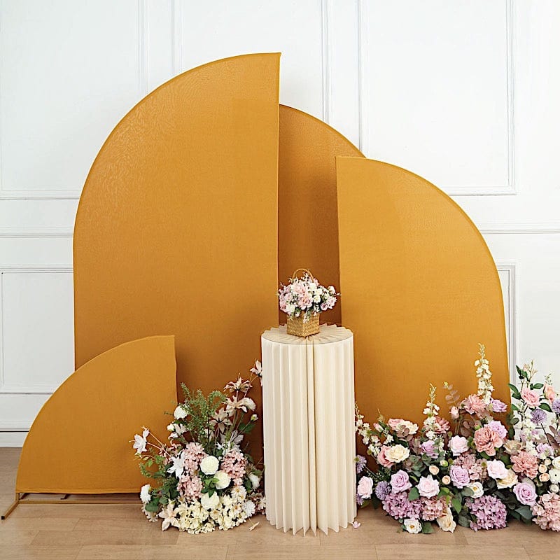 4 Matte Fitted Spandex Half Moon Wedding Arch Backdrop Stand Covers