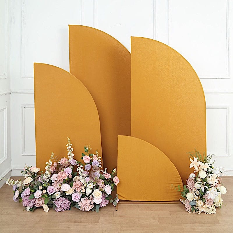 4 Matte Fitted Spandex Half Moon Wedding Arch Backdrop Stand Covers