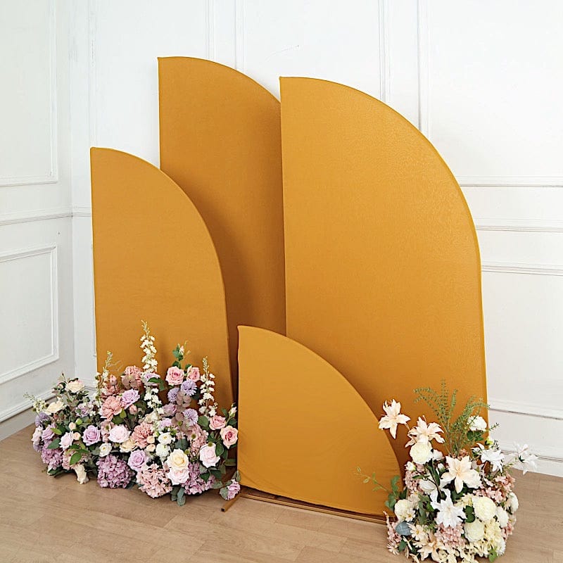 4 Matte Fitted Spandex Half Moon Wedding Arch Backdrop Stand Covers