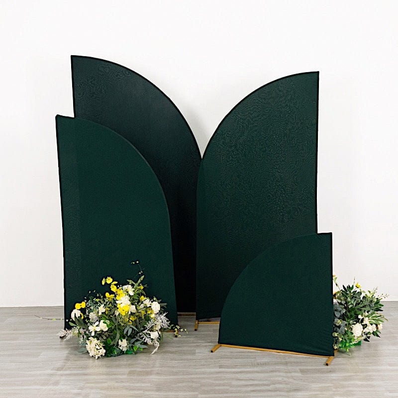 4 Matte Fitted Spandex Half Moon Wedding Arch Backdrop Stand Covers